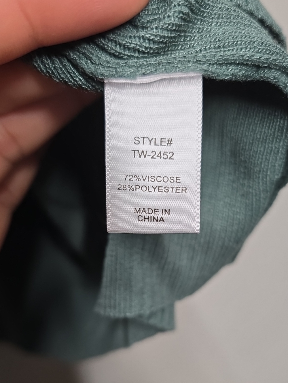 Boxy Ribbed Crewneck Sweater - Green - Picture 5 of 7